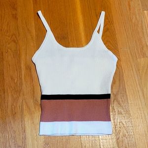 Small White/Rosewood Tank Top